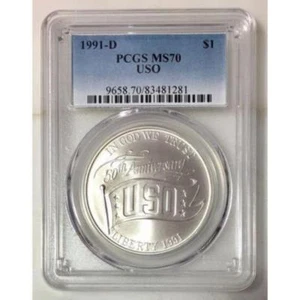 1991 D USO Dollar PCGS MS70 ***Rev. Tye's Coin Stache*** #128170 - Picture 1 of 4