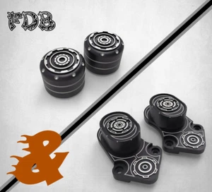 2007-2020 XL883 N XL1200 N Smashing Gear Contrast Cut Front & Rear Axle Covers - Imagen 1 de 11