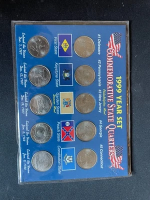 Conjunto de moedas comemorativas do estado da Filadélfia em perfeito estado 1999 - Imagem 1 de 2