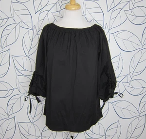 Top Lafayette 148 New York negro manga corbata calado para mujer talla M - Imagen 1 de 9