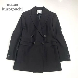 Mame Kurogouchi Linen Touch Triacetate Double Breasted Jacket Black New - Picture 1 of 8