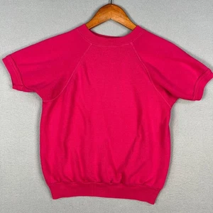 Sudadera Raglán Rosa Fucsia De Colección Se Ajusta a Pequeña Años 90 Manga Corta Cuello Redondo - Imagen 1 de 5