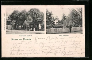 Grande, Ansichtskarte, Schwarkes Gasthaus, Hotel Haus Bergfried 1904 - Picture 1 of 2