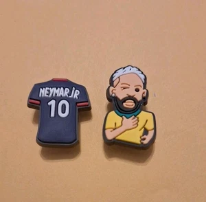 Set Of 2 Neymar Jr Shoe Charms Compatible With Crocs Soccer Football - Picture 1 of 2