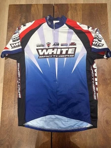 White Brothers Racing Team Jersey Fork Titanium Ti Bar 1/2 Zip Size Medium M 26 - Picture 1 of 10