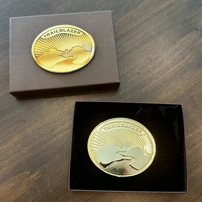 Fivela de cinto Trailblazer – Tom dourado – Cena de montanha – Estilo cowboy ocidental - Imagem 1 de 3