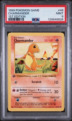 1999 POKEMON CHARMANDER 1st Edition 46/102 PSA 9 MINT - Image 1 of 2