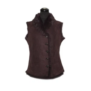 UGG RENEE TOSCANA SHEARLING REVERSIBLE PORT WOMEN'S LAMBSKIN VEST SIZE S NEW - Picture 1 of 7