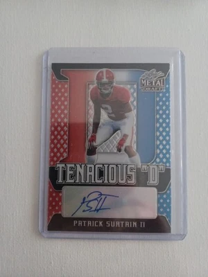 2021 Leaf Trinity Patrick Surtain II #td-PS2 (AU, RC) Red White Blue /10 - Image 1 of 3