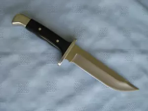 Coltello da caccia vintage Buck #124 Frontiersman lama fissa, 1972-1986 - Foto 1 di 9