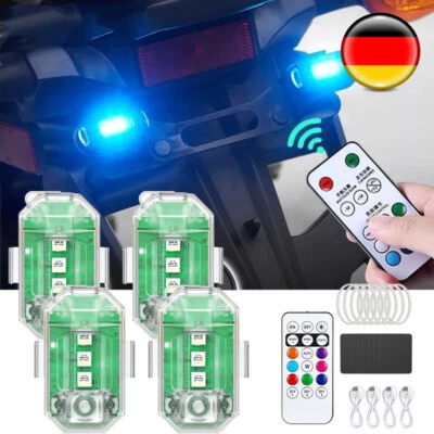 Drahtloses Auto LED-Blitzlichter 4 Stück Akku mit Fernbedienung 8 Farben