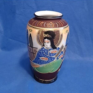 Vintage Satsuma Moriage Hand-Painted 5" Vase - Picture 1 of 7