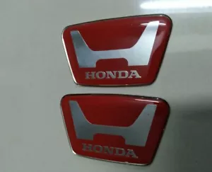 Fit For Honda S600 Hood Emblem Badge Reproduction Red Silver Pair - Picture 1 of 5
