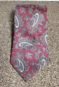 Envoy Silk Tie 58"L x 3.5"W Burgundy Paisley - Picture 1 of 4