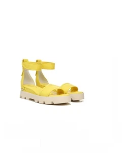 FRANCO SARTO UMBRIA ANKLE STRAP LUG SOLE SANDAL YELLOW SIZE 6 FITS 7 $110 - Picture 1 of 6