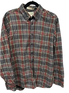 LL Bean Baumwolle Flanell Hemd Größe Large Heritage grau kariert weich Y2K Vintage - Bild 1 von 10