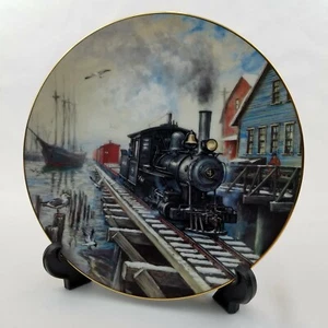 Winter Rails BY SEA OR RAIL Plate Ted Xaras Train Winter Railroad Ship Seagull - Picture 1 of 3