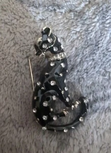 Luxus Leopard Brosche Anstecknadel Schwarz Farbe Luxus Strass Emaille Tier Broschen - Bild 1 von 2