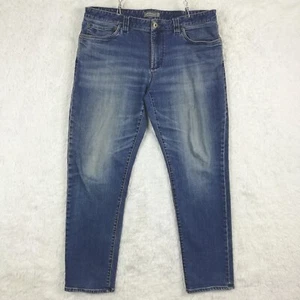 L.L. Bean Mens Jeans Slim Straight Fit Denim Blue Whiskering Stone Wash 38x30 - Picture 1 of 12