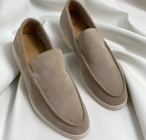 Hombres Moda Zapatos Clásicos Gamuza Sin Cordones Planos Informales Perezosos Mocasines Zapatos para Conducir - Imagen 1 de 35