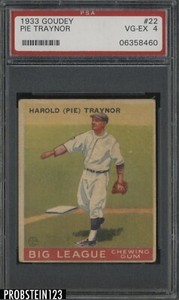 1933 Goudey #22 Pie Traynor Pirates PSA 4