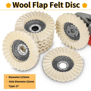 115mm 4.5" Felt Wool Flap Discs Polishing Wheel Abrasive Tool For Angle Grinder - Picture 1 of 7