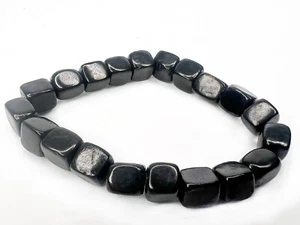 Pulsera de shungita piedras de tambor cubo piedras pulidas shungita - Imagen 1 de 3