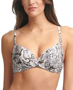 Top de baño bikini estampado Calvin Klein DARK CHOCOLATE RATTLESNAKE, EE. UU. pequeño - Imagen 1 de 2
