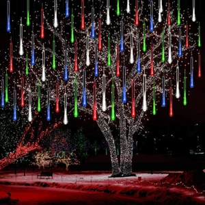 Icicle Christmas Lights Outdoor, Meteor Shower Lights 12 inch 8 multi colored - Picture 1 of 12