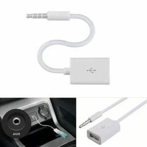 Car Aux To USB Adapter Cable Converter Jack Music Audio Player Flash Drive Port - Picture 1 of 7