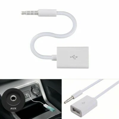 Car Aux To USB Adapter Cable Converter Jack Music Audio Player Flash Drive Port - Image 1 of 4