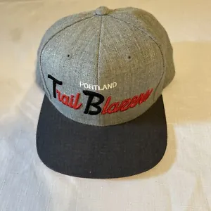 Portland Trail Blazers Hat Cap Snap Back Gray Mitchell Ness NBA Basketball Mens - Picture 1 of 5