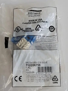 Lotto di 23 prese nuove Systimax Solutions MGS400BH-318 blu CAT 6 700206758 - Foto 1 di 2