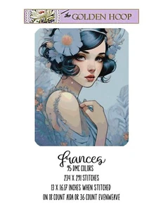 Frances 1920's Flapper Girl Counted Cross Stitch Chart - Picture 1 of 6