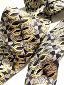 EMILIO PUCCI FIRENZE VINTAGE ARTISTIC PATTERN TIE LOOPS PASTEL ITALY GRAY - Picture 1 of 19