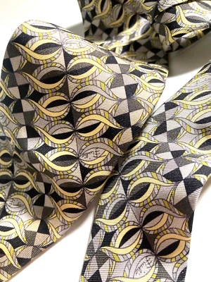 EMILIO PUCCI FIRENZE VINTAGE PATRÓN ARTÍSTICO TIE LOOPS PASTEL ITALIA GRIS - Imagen 1 de 4