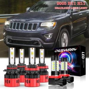FIT Jeep Compass 2016-2020 - 6X LED Headlight Kit High/Low Beam + Fog Bulbs - Picture 1 of 12