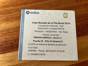BRAZIL 2014 FIFA WORLD CUP QUALIFIERS match ticket URUGUAY vs ARGENTINA (2013) - Picture 1 of 2