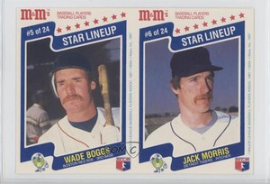 1987 M&M's Star Lineup Food Issue Panels Wade Boggs Jack Morris #5-6 HOF