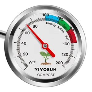 Compost Thermometer, 20 Inch Backyard Soil Thermometer with Stainless Steel Dial - Picture 1 of 12