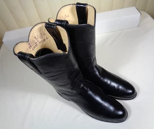 Justin Cowboy Boots Style L3703 Roper Black Leather Women's 6.5 C ~ NEW - Picture 1 of 20