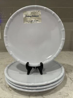 Juego 4 Platos de Ensalada MELAMINA Tommy Bahama Borde Aspecto Ratán Natural 9" Nuevo Foto 1 de 4