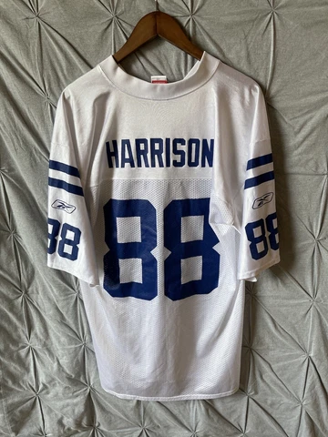 VTG Marvin Harrison Indianapolis Colts White Reebok Jersey Mens Size Large Cover