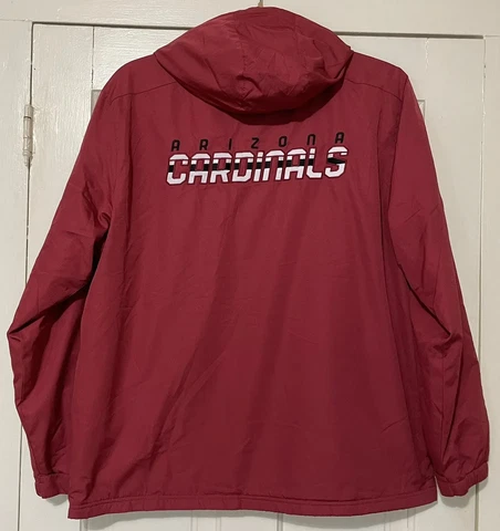 NFL Arizona Cardinals Hooded Jacket Reebok Onfield Apparel Full Zip Lined Men XL Cover