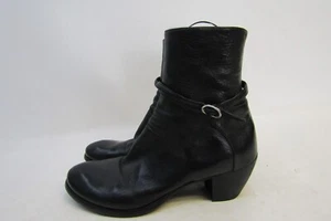 Officine Creative Size 39.5 EUR Black Leather Buckle Ankle Fashion Boots Bootie - Picture 1 of 11