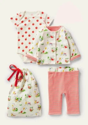 Boden Baby Gift Set GOTS Organic 3 Piece Outfit Apple Orchard Bunny Newborn - Image 1 of 3