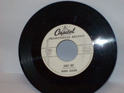 WANDA JACKSON -- Honey Bop (ROCKABILLY 45 / PROMO Copy) LIKE NEW Condition - Image 1 of 2