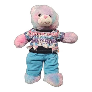 Build A Bear Plush Pastel Swirl Tie-dye Cat Pink Purple Blue 16” BFF Outfit - Picture 1 of 8