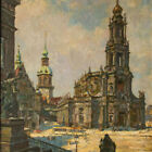 Ludwig Muhrmann Dresden Hofkirche Impressionismus signiert gerahmt Öl Leinwand