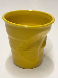 2-PK Revol FROISSES 645619 Yellow 6.25 oz Crumpled Cup Handmade Porcelain France - Picture 1 of 2